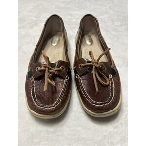 Sperry Top Sider Women's Size 9 M Brown Leather Angelfish Boat Shoes Eyelet